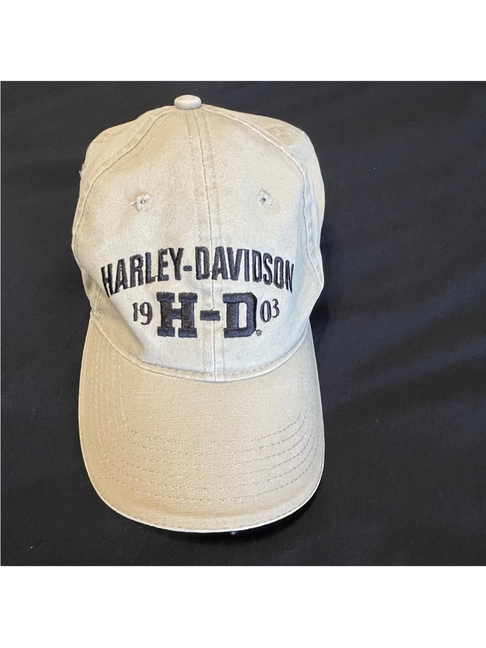 Harley Davidson Mens Cap Hat Embroidered Logo Beige Cajun Lafayette LA